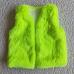 Fashion Winter Plush Vest Fluorescent Green Coat