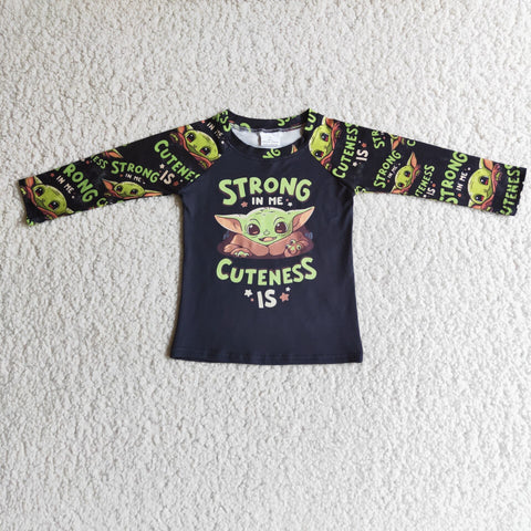 SALE 6 A18-3 Boy's Black Green Long Sleeves Shirt