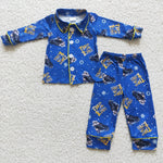 Boutique Boy's Pajamas Blue Car Express Outfits