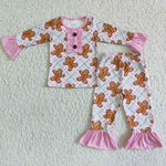 SALE 6 A1-27 Gingerbread Pink Plaid Girl's Pajamas