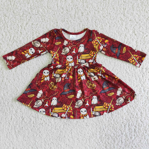 SALE 6 A6-4 Wine Red Baby Girl's Dress