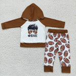 SALE 6 A4-12 KIDLIFE Brown Football Boy's Outfits