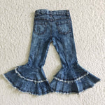 C1-13 Fashion Ripped Jeans Denim Flared Pants