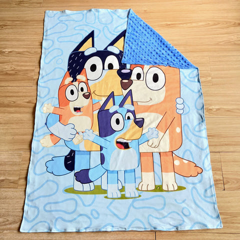 Baby Cartoon Blue dog Blanket