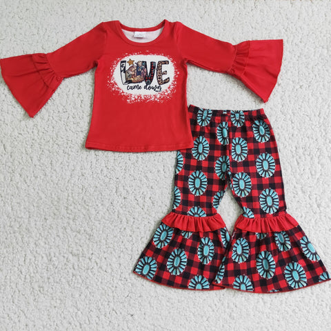 SALE 6 A7-28 LOVE Came Down Red Plaid Outfits