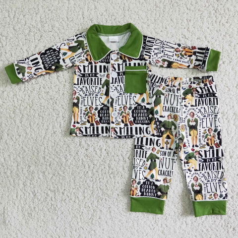 Boutique Boy Pajamas movie Green Matching Outfits