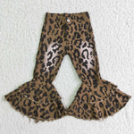 Fashion Leopard Jeans Denim Flared Pants