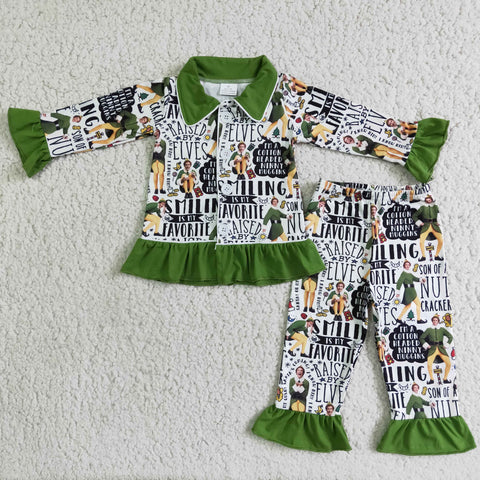 Boutique Girl Pajamas movie Green Matching Outfits