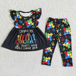 SALE D8-20 AUTISM Black Cartoons Hoodie Girl's Outfits