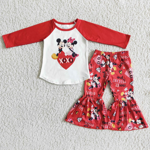 Valentine's Day XOXO mouse Cartoon Red Love Set