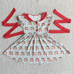 Baby Girl's Santa Claus Princess Dress With Buttons