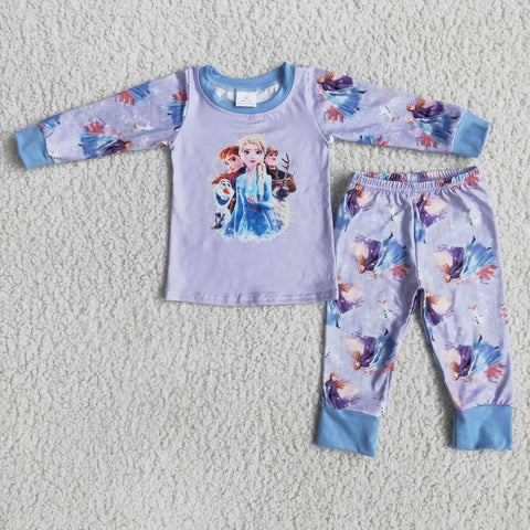 SALE 6 A9-1 Princess Castle Purple Blue Boy Girl Pajamas
