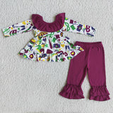 Mardi Gras Purple Ruffles Tunic With Big Bow Outfits