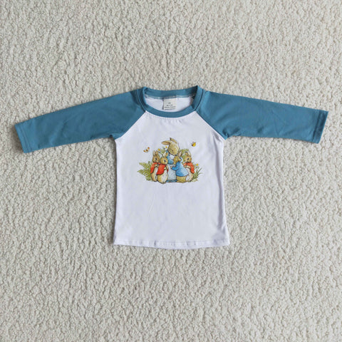6 B13-33 Bunny Rabbit Blue Boy Long Sleeves Shirt