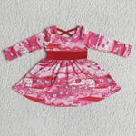 SALE 6 A2-5 Valentine's Day New Red Pink Baby Girl's Dress