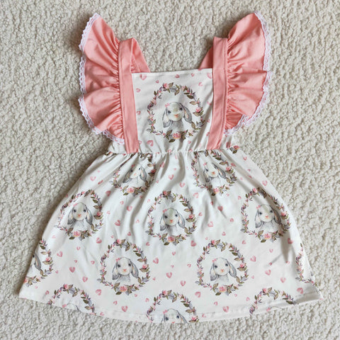 SALE A5-2 Easter Bunny Rabbit Baby Pink Cute Dress