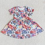 SALE D3-2 KA CHOW Cartoon Cars Baby Girl's Dress