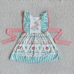 SALE Easter Bunny Rabbit Baby Pink Blue Flower Cute Girl's Dress