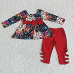 SALE 6 C8-23 Game Tunic With Bow Red Leggings Outfits