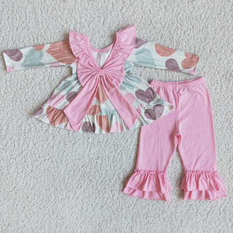 LOVE Pink Ruffles Tunic With Big Bow Outfits