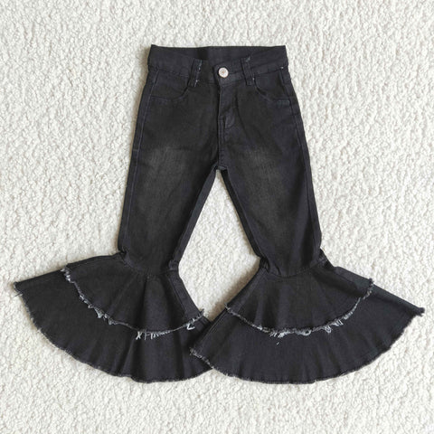 Fashion Black Jeans Denim Flared Pants