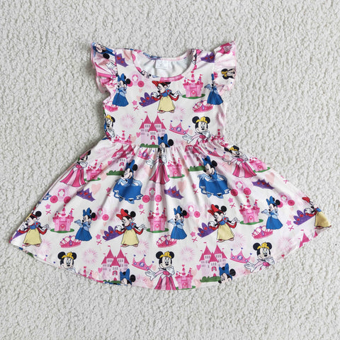 SALE Valentine's Day Pink mouse XOXO Short Sleeves Baby Girl's Dress