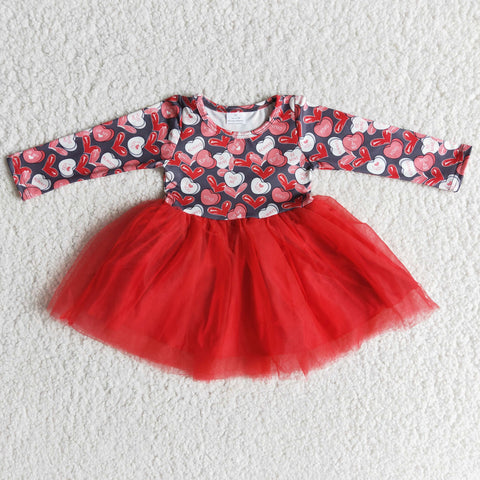 Valentine's Day Red Tulle Love Dress