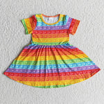 SALE E6-15 Colorful Cute Short Sleeves Baby Dress