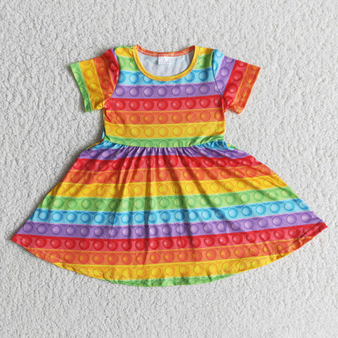 E6-15 Colorful Cute Short Sleeves Baby Dress