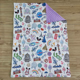 Boutique Cartoon Castle mouse Purple Blanket