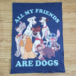 Cartoon ALL MY FRIENDS ARE DOGS Blanket