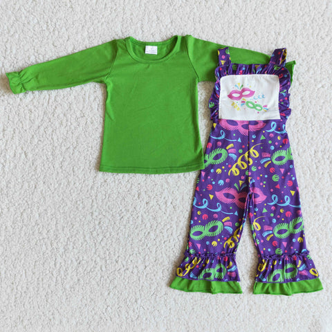 Mardi gras Green Overalls Outfits