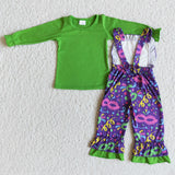 Mardi gras Green Overalls Outfits