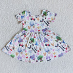 PARK HOPPER mouse Cartoon Cute Baby Short Sleeves Girl's dress