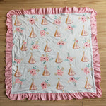 Pink Flower Tent Ruffles Blanket