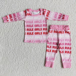 Valentine Pink RULE GIRLS Girl's Pajamas