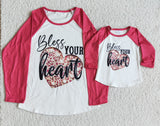 6 A31-15 Bless Your Heart Girl's Top Shirt Mom And Me