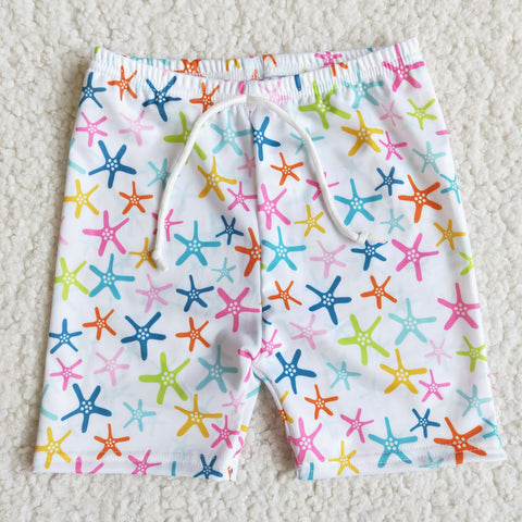 E13-20 Boy summer starfish white swimming shorts