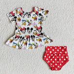 SALE B5-10 Cartoon Cute Baby Bummie mouse Girl's Set