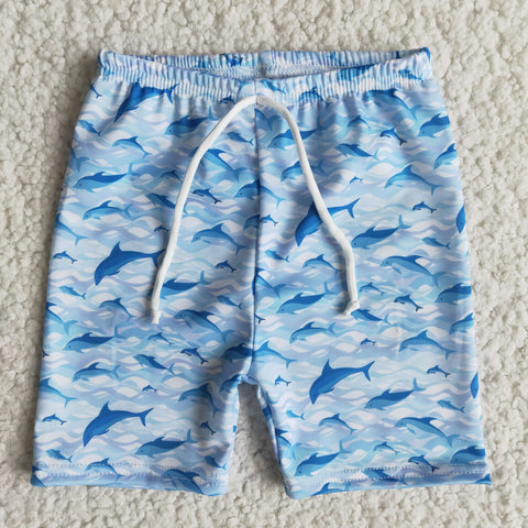 Boy summer blue whale swimming shorts