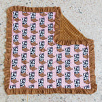 Brown Boots Pink Ruffles Blanket