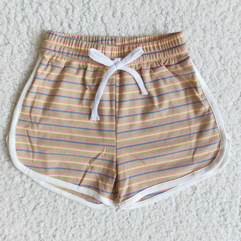 New Khaki stripe hot baby Girl's shorts