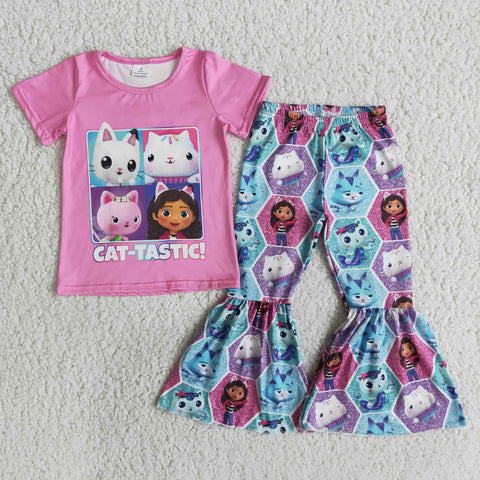 SALE E14-11 CAT TASTIC Pink Cartton Girl's Set