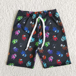 Boy's summer Astronaut black cartoon swimming shorts