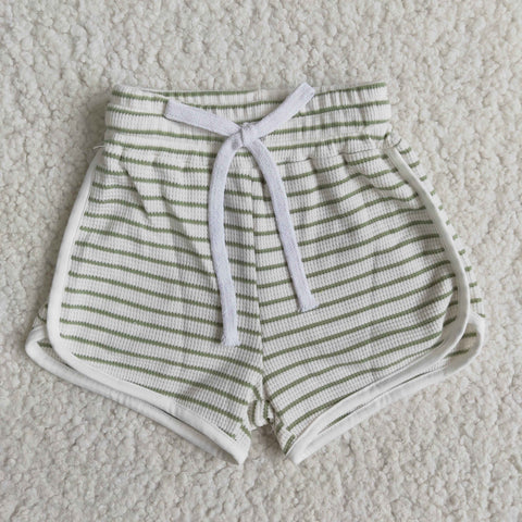 New dark green stripe hot baby Girl's shorts