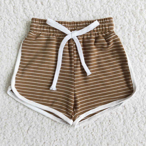 New #1 brown stripe hot baby Girl's shorts