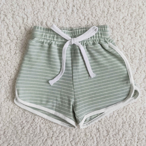 New #7 green stripe hot baby Girl's shorts