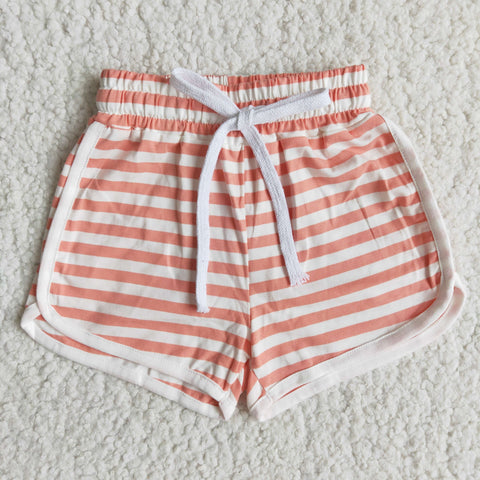 New pink wide stripes hot baby Girl's shorts
