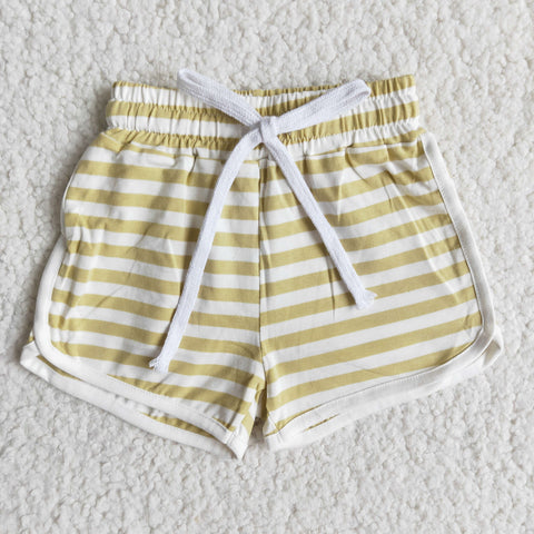 New cyan-blue wide stripes hot baby Girl's shorts