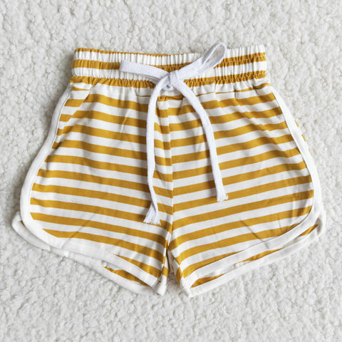 New brown wide stripes hot baby Girl's shorts